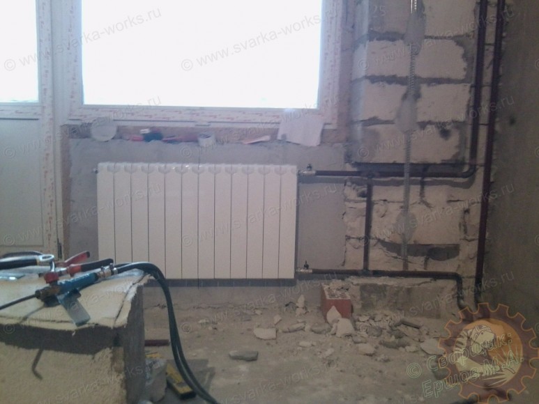 Монтаж радиатора отопления